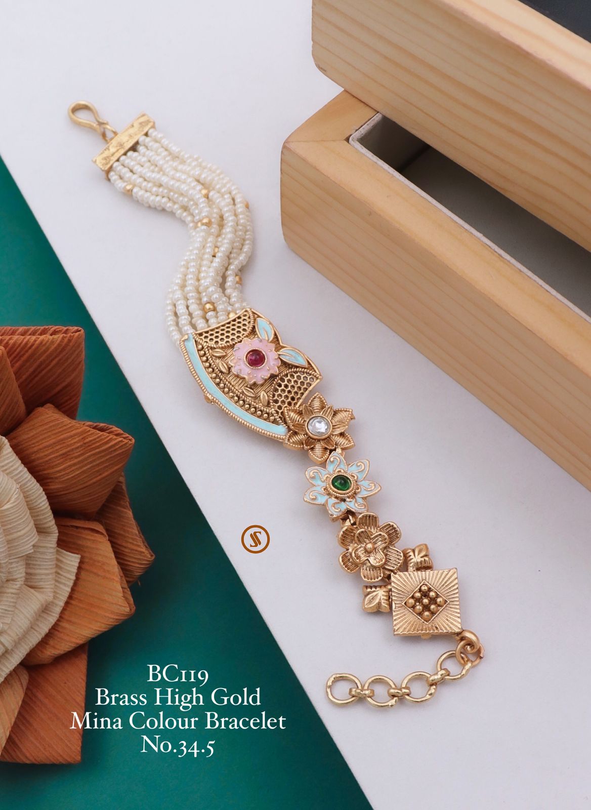 Wedding Wear Brass High Gold Mina Colour Bracelets
